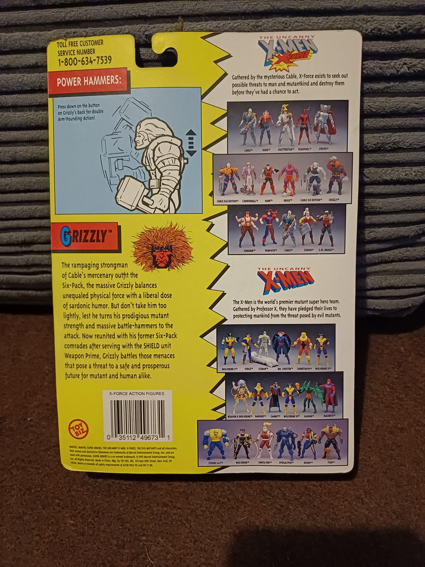1993 TOYBIZ MARVEL X-MEN GRIZZLY